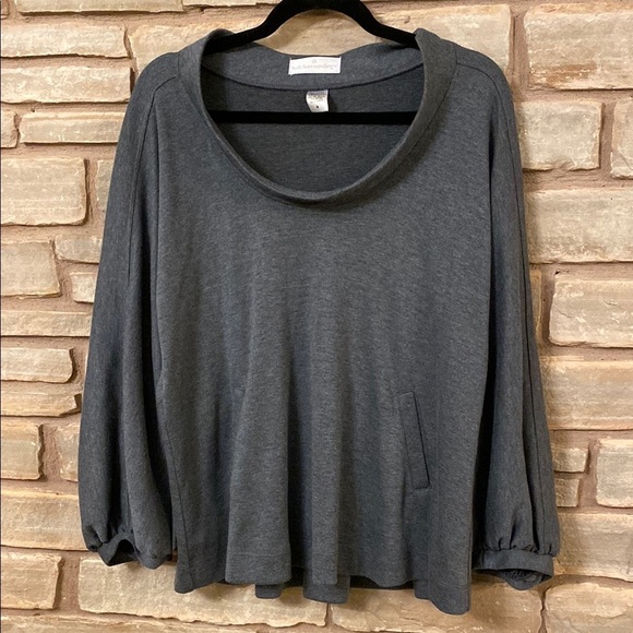 Soft Surroundings Tops - Soft Surroundings gray long-sleeved top with a wide neck Size M